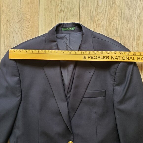 Mens Ralph Lauren Navy Blue Wool Suit Jacket size XL with 2 Gold Button Front - Picture 14 of 14